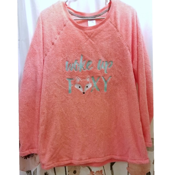 Secret Treasures Other - "Woke Up Foxy" fuzzy-pink-fox pajama top 2xl